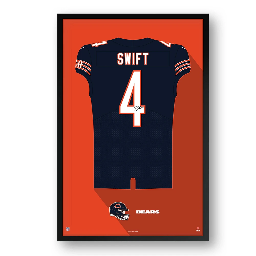 D'Andre Swift Chicago Bears Framed 27" x 39" Jersey Art Print