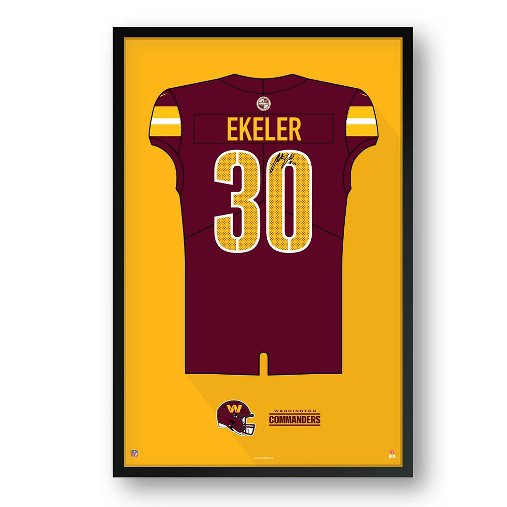Austin Ekeler Washington Commanders Framed 27" x 39" Jersey Art Print