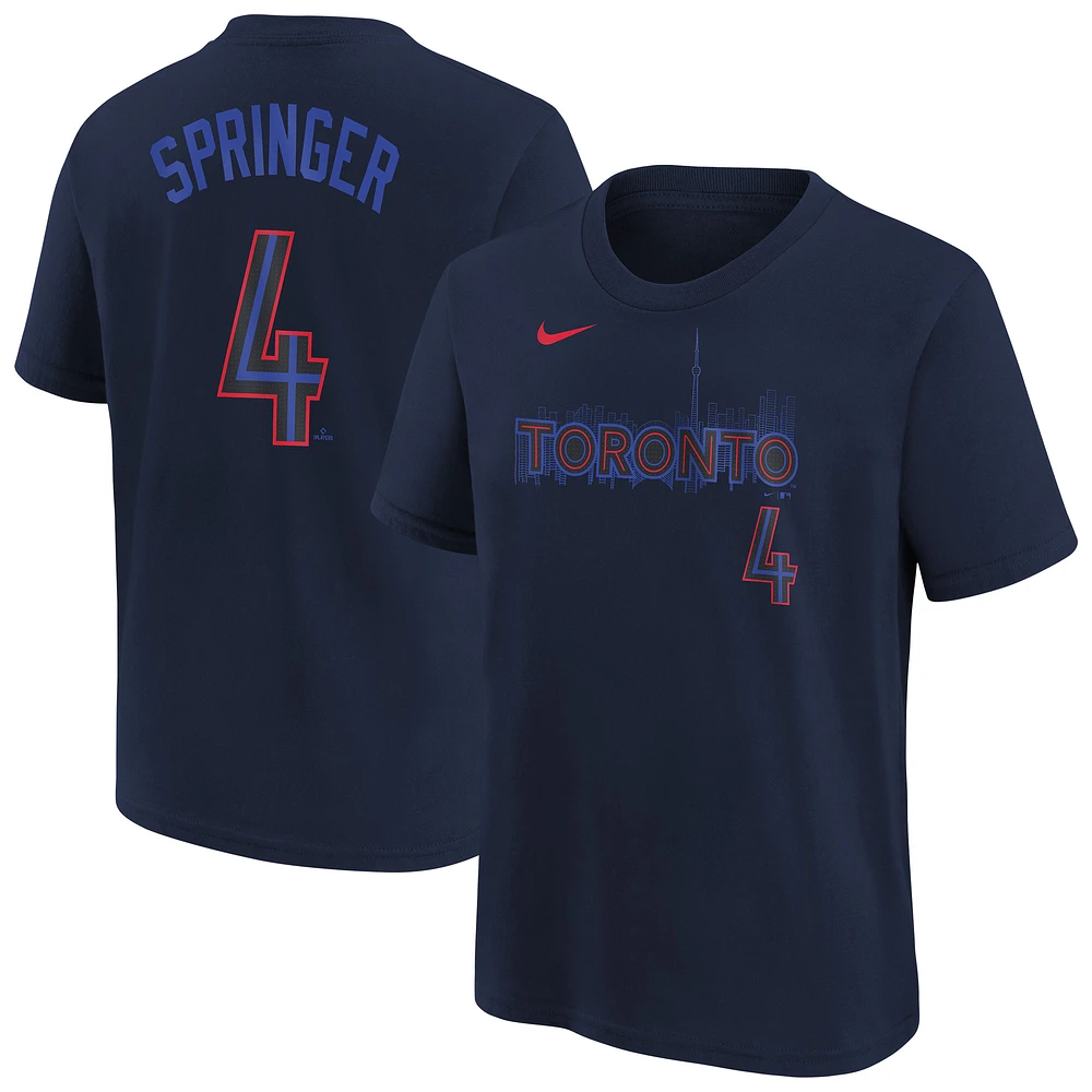 Youth Nike George Springer Navy Toronto Blue Jays Fuse City Connect Name & Number T-Shirt