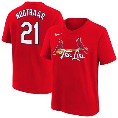 Youth Nike Lars Nootbaar Red St. Louis Cardinals Fuse City Connect Name & Number T-Shirt