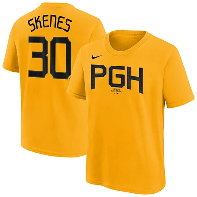 Youth Nike Paul Skenes Gold Pittsburgh Pirates Fuse City Connect Name & Number T-Shirt