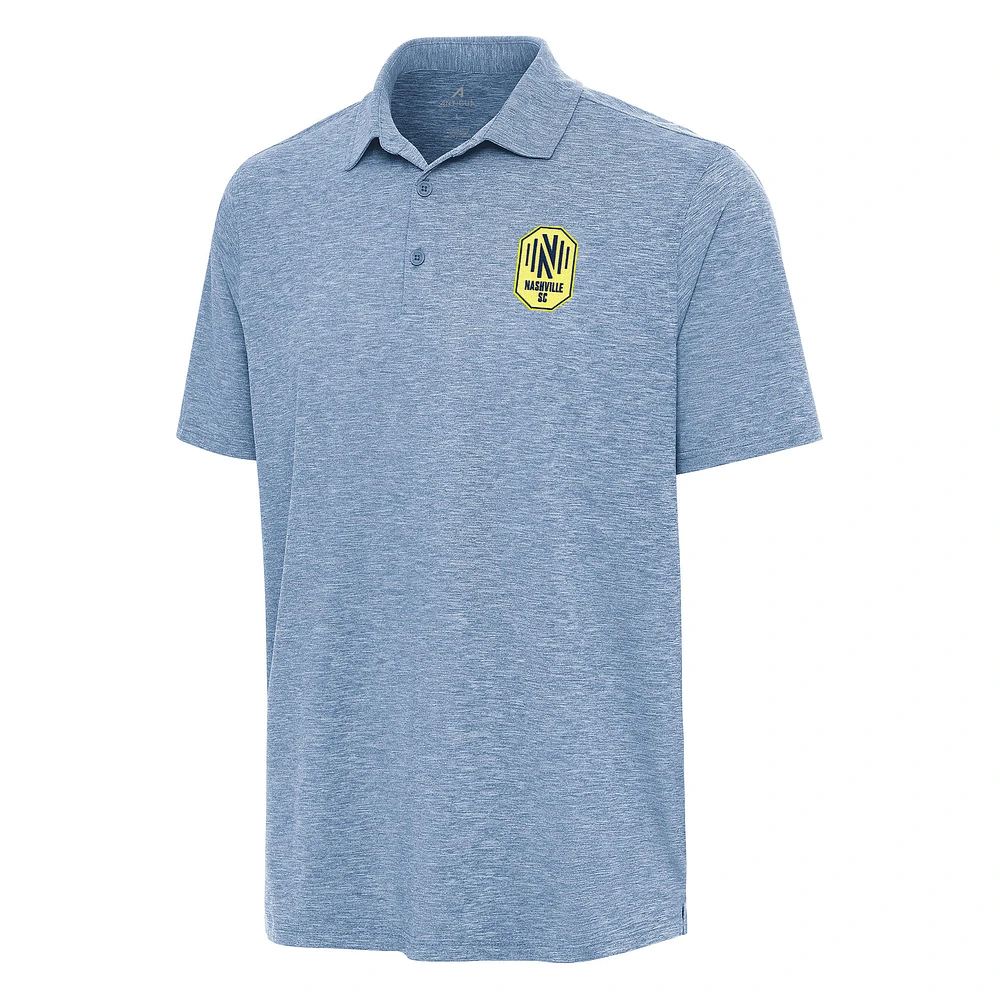 Men's Antigua Heather Blue Nashville SC Par 3 Polo