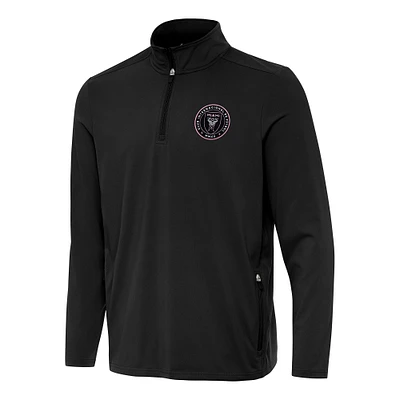 Men's Antigua Inter Miami CF Perilous Quarter-Zip Pullover Top
