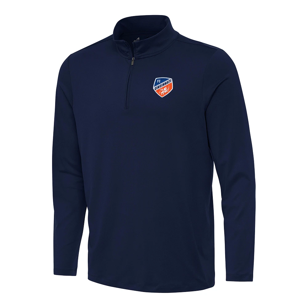 Men's Antigua Navy FC Cincinnati Reprocess Quarter-Zip Jacket