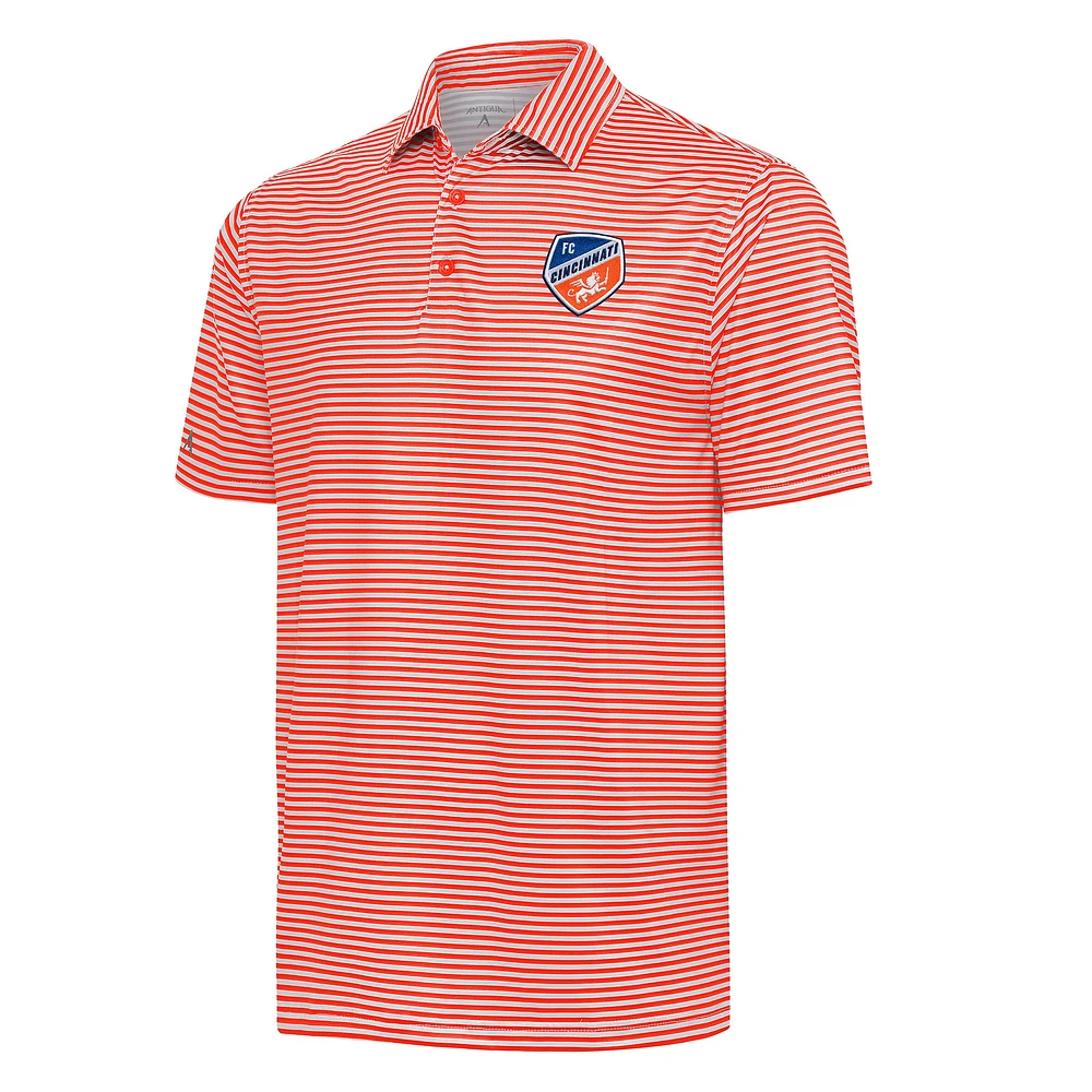 Men's Antigua Orange/White FC Cincinnati Skills Polo