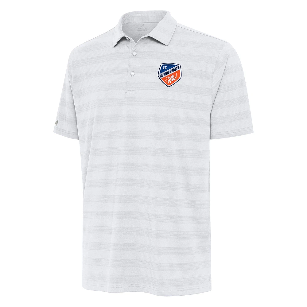 Men's Antigua White FC Cincinnati Tunnel Polo