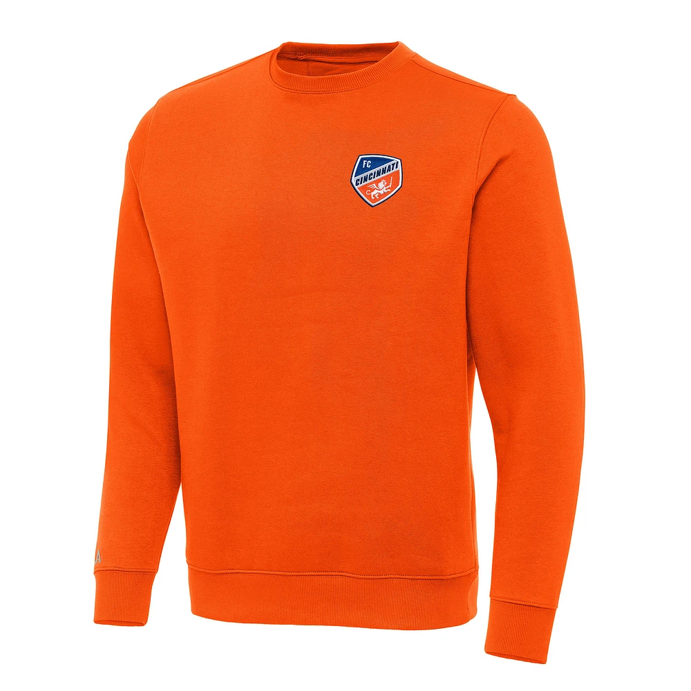 Men's Antigua Orange FC Cincinnati Victory Pullover Sweatshirt