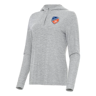 Women's Antigua Heather FC Cincinnati Daybreak Quarter-Zip Hoodie