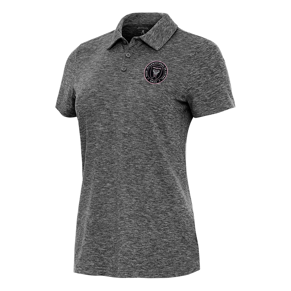 Women's Antigua Heather Black Inter Miami CF Matter Polo