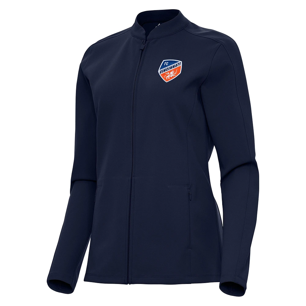 Women's Antigua Navy FC Cincinnati Regard Full-Zip Jacket