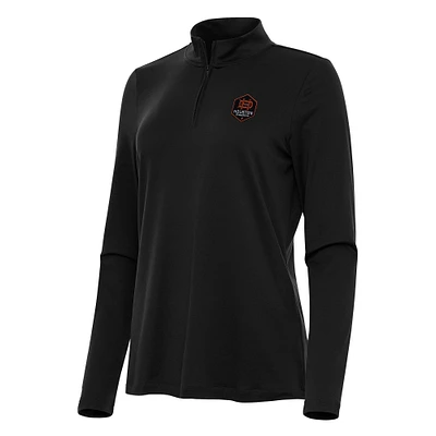 Women's Antigua Black Houston Dynamo FC Reprocess Quarter-Zip Jacket