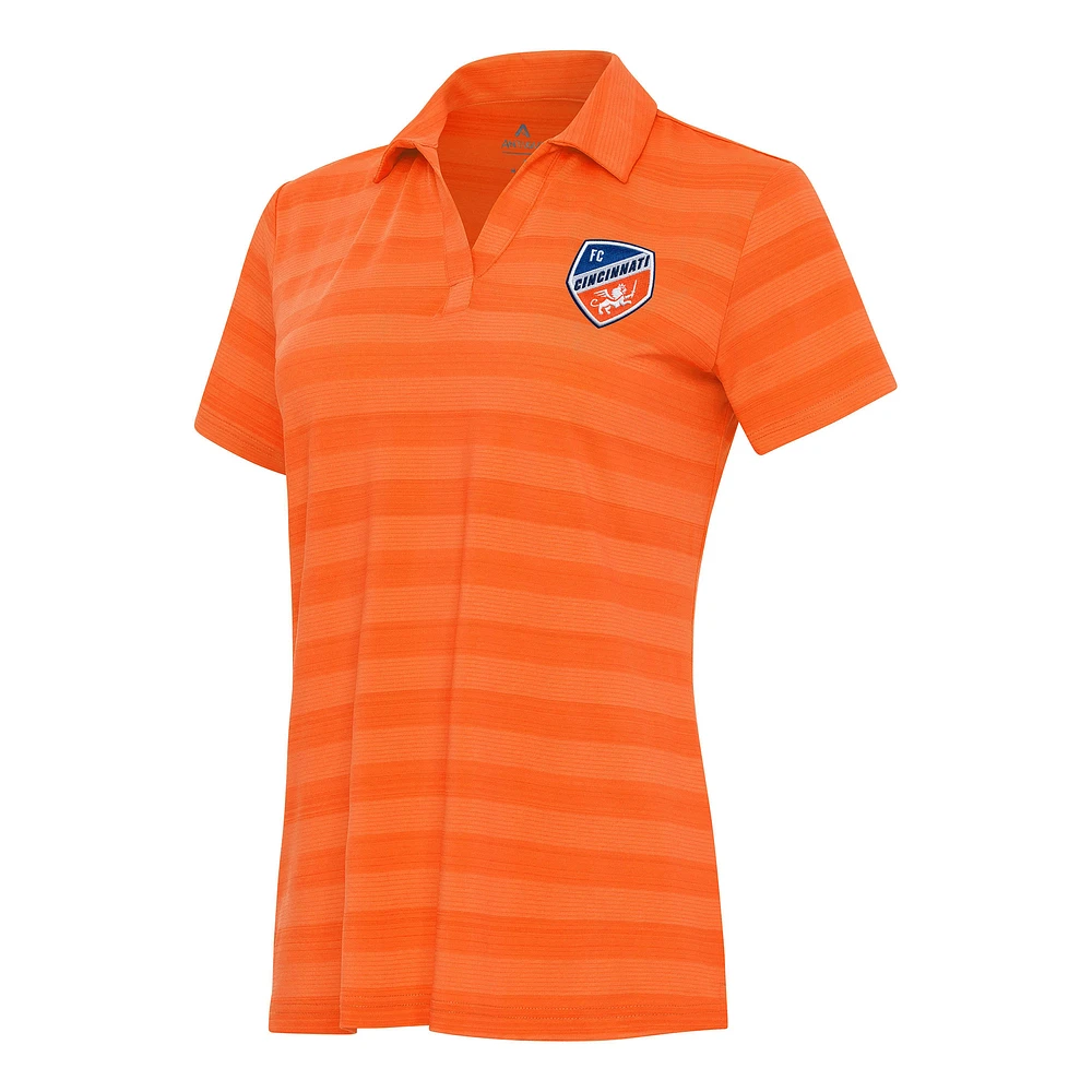 Women's Antigua Orange FC Cincinnati Tunnel Polo