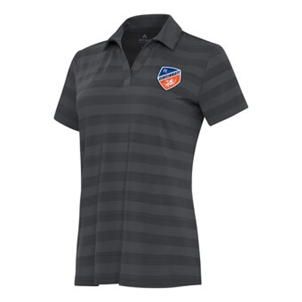 Women's Antigua Charcoal FC Cincinnati Tunnel Polo