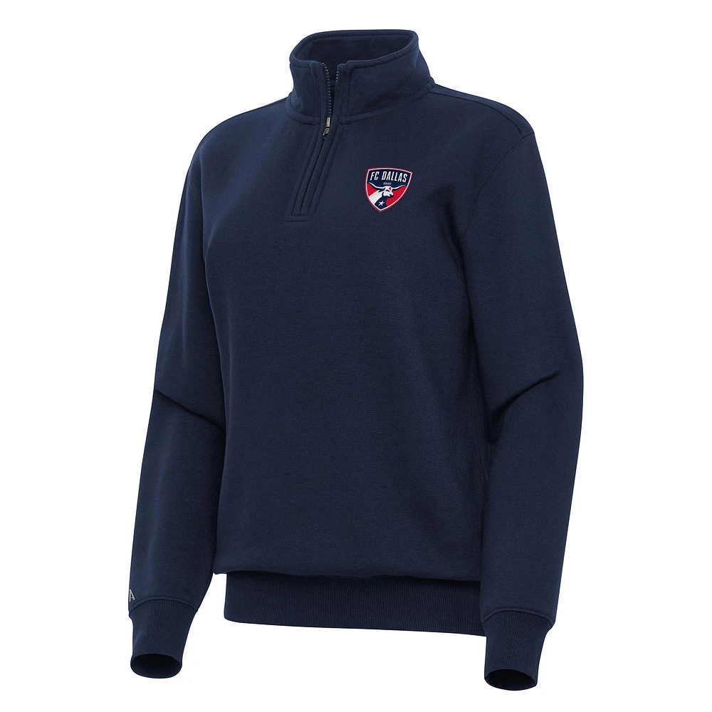 Women's Antigua Navy FC Dallas Victory Quarter-Zip Pullover Top