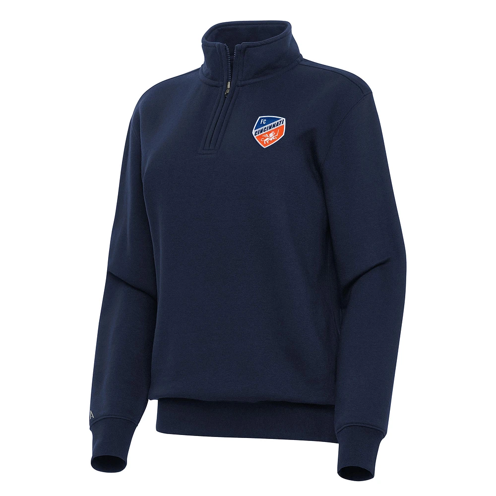 Women's Antigua Navy FC Cincinnati Victory Quarter-Zip Pullover Top