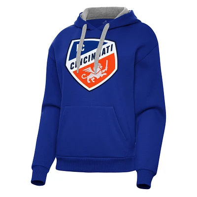 Women's Antigua Royal FC Cincinnati Victory Pullover Hoodie