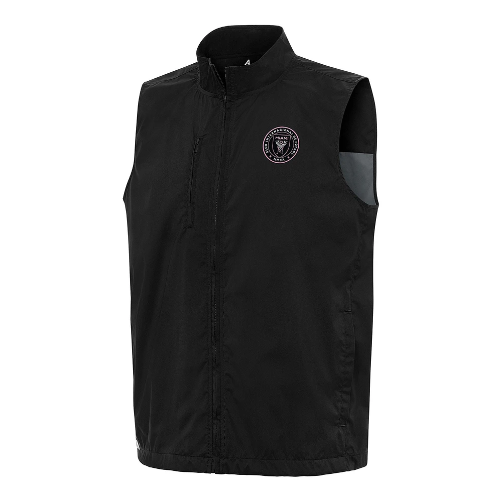 Men's Antigua Black Inter Miami CF Brisk Full-Zip Vest