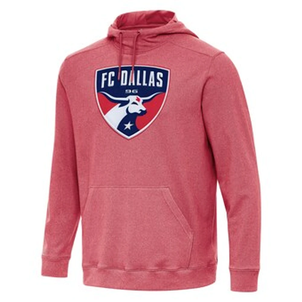 Men's Antigua Heather Red FC Dallas Cloud Pullover Hoodie