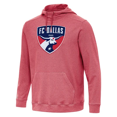 Men's Antigua Heather Red FC Dallas Cloud Pullover Hoodie