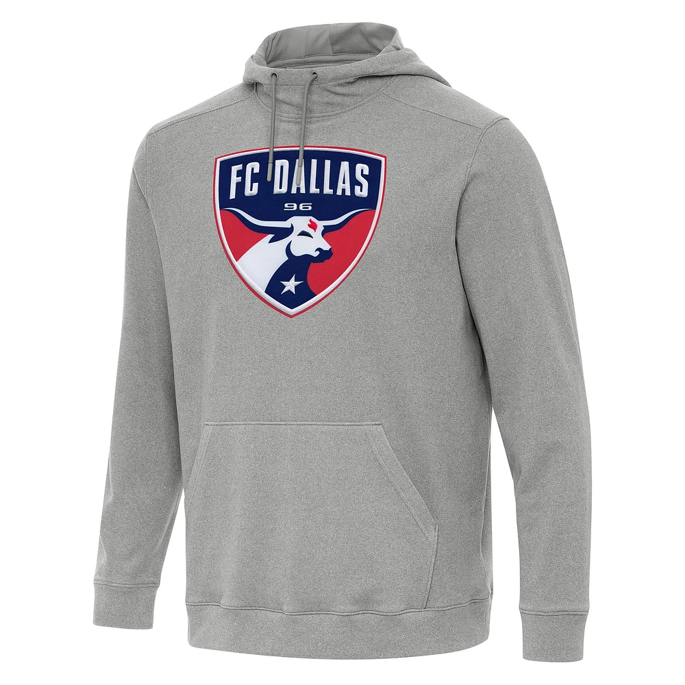 Men's Antigua Heather FC Dallas Cloud Pullover Hoodie