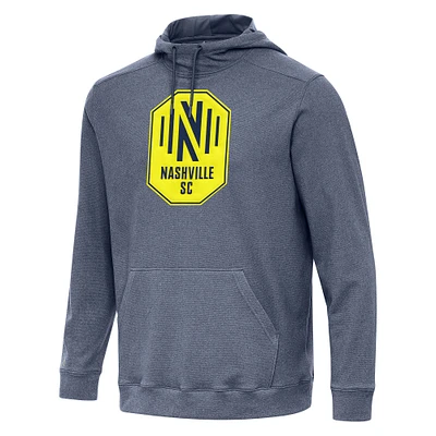 Men's Antigua Heather Navy Nashville SC Cloud Pullover Hoodie