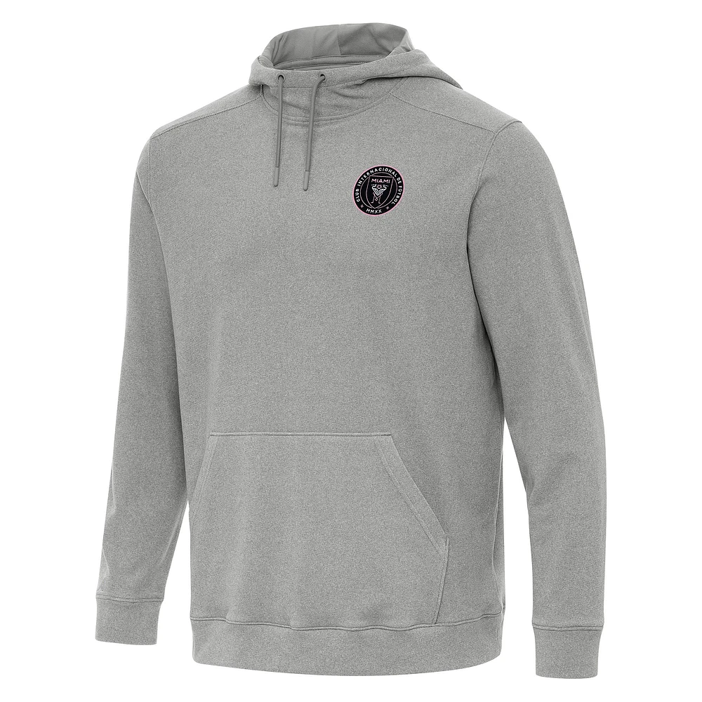 Men's Antigua Heather Inter Miami CF Cloud Pullover Hoodie