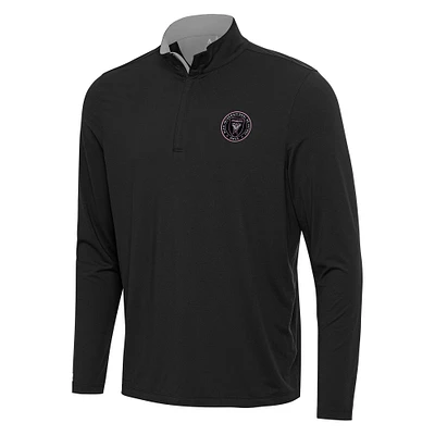 Men's Antigua Black Inter Miami CF Content Quarter-Zip Jacket