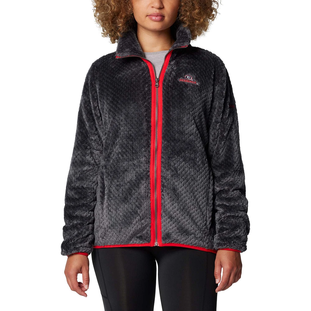 Women's Columbia Black Georgia Bulldogs Fireside II Sherpa Full-Zip Jacket