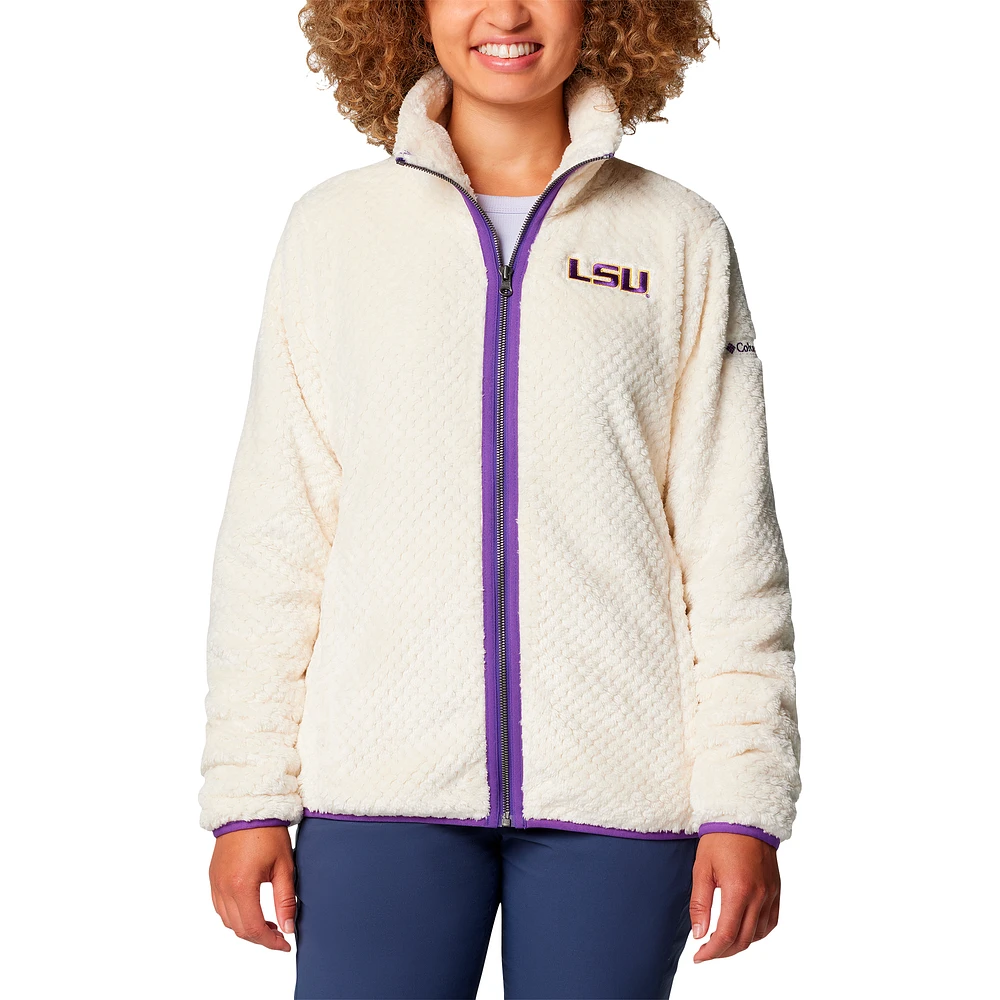 Women's Columbia Cream LSU Tigers Fireside II Sherpa Full-Zip Jacket