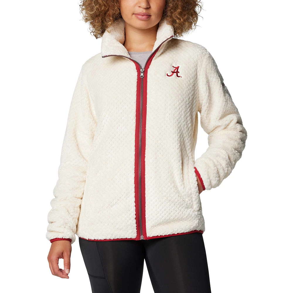 Women's Columbia Cream Alabama Crimson Tide Fireside II Sherpa Full-Zip Jacket