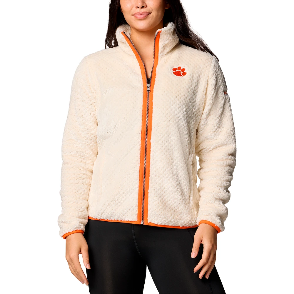 Women's Columbia Cream Clemson Tigers Fireside II Sherpa Full-Zip Jacket