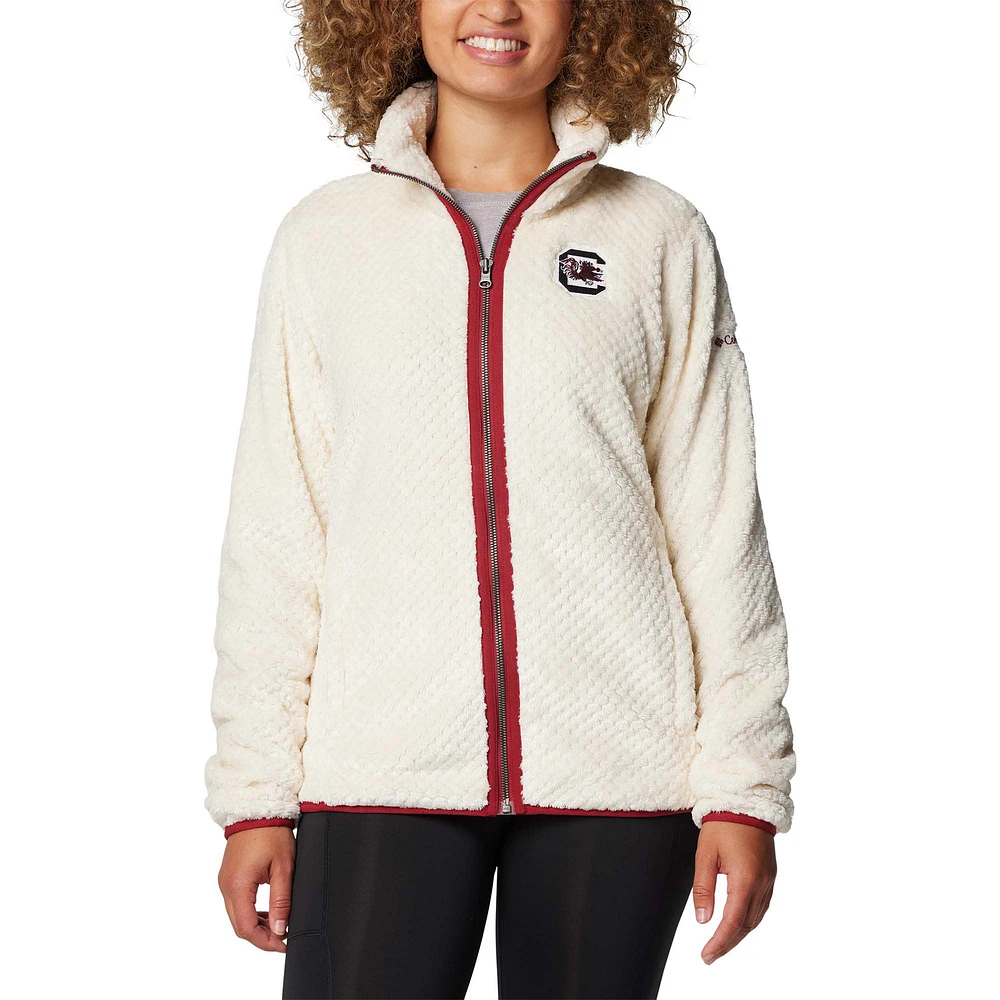 Women's Columbia Cream South Carolina Gamecocks Fireside II Sherpa Full-Zip Jacket