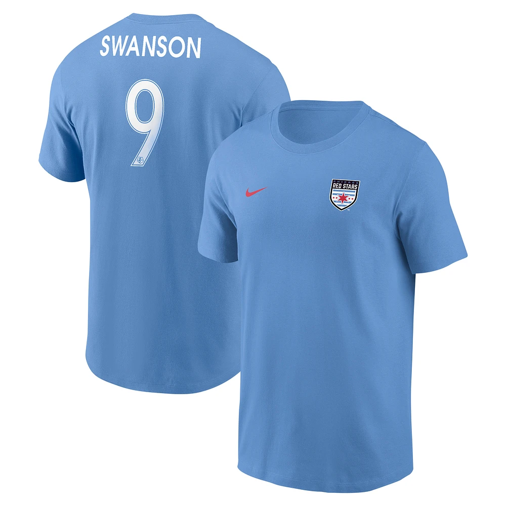 Men's Nike Mallory Swanson Light Blue Chicago Red Stars Core Crew Neck T-Shirt