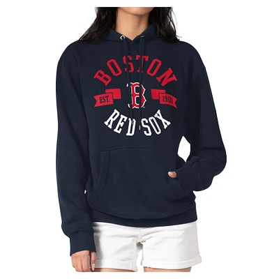 Women's G-III 4Her by Carl Banks  Navy Boston Red Sox Round Team Pullover Hoodie