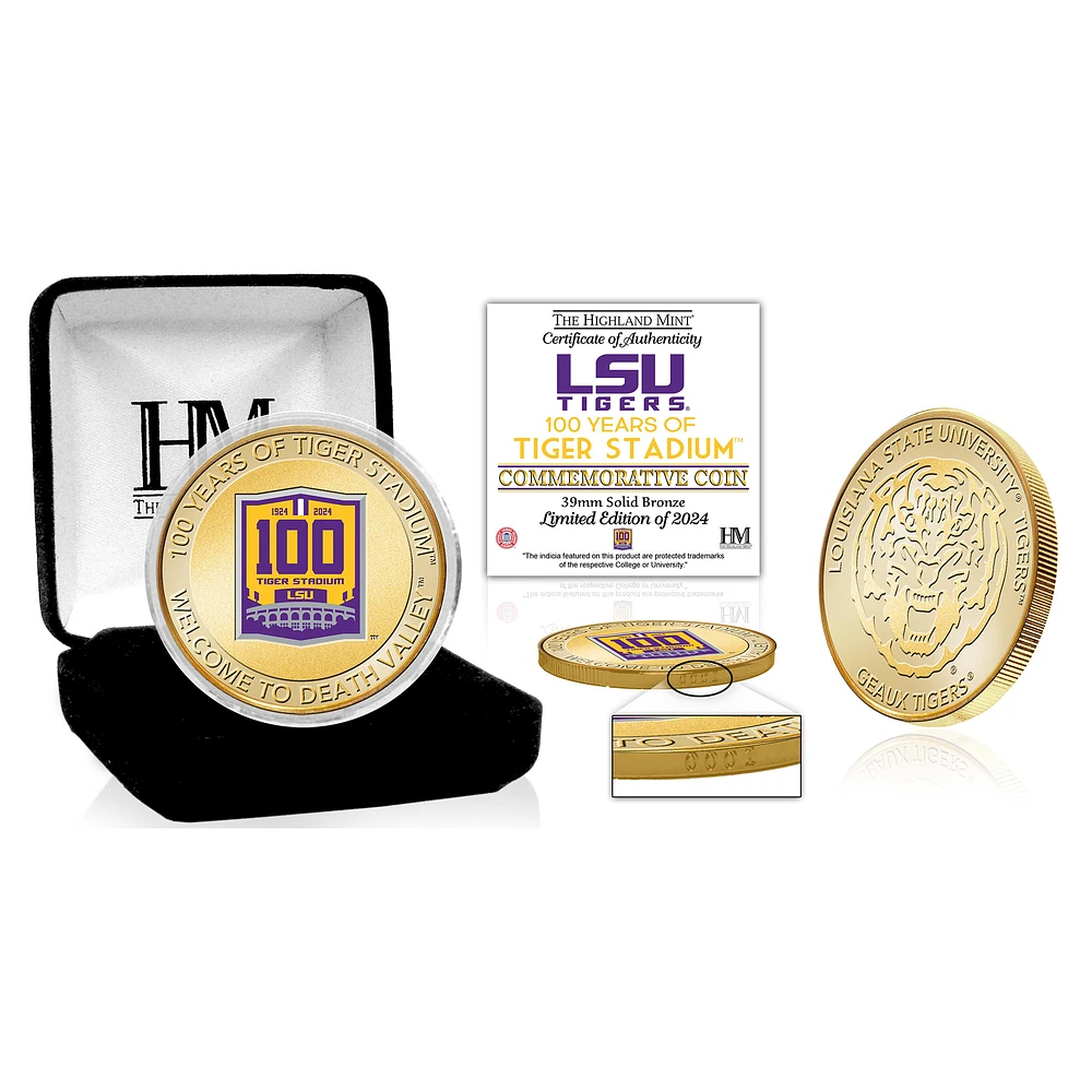 Highland Mint LSU Tigers Tiger Stadium 100th Anniversary 39mm Bronze Coin