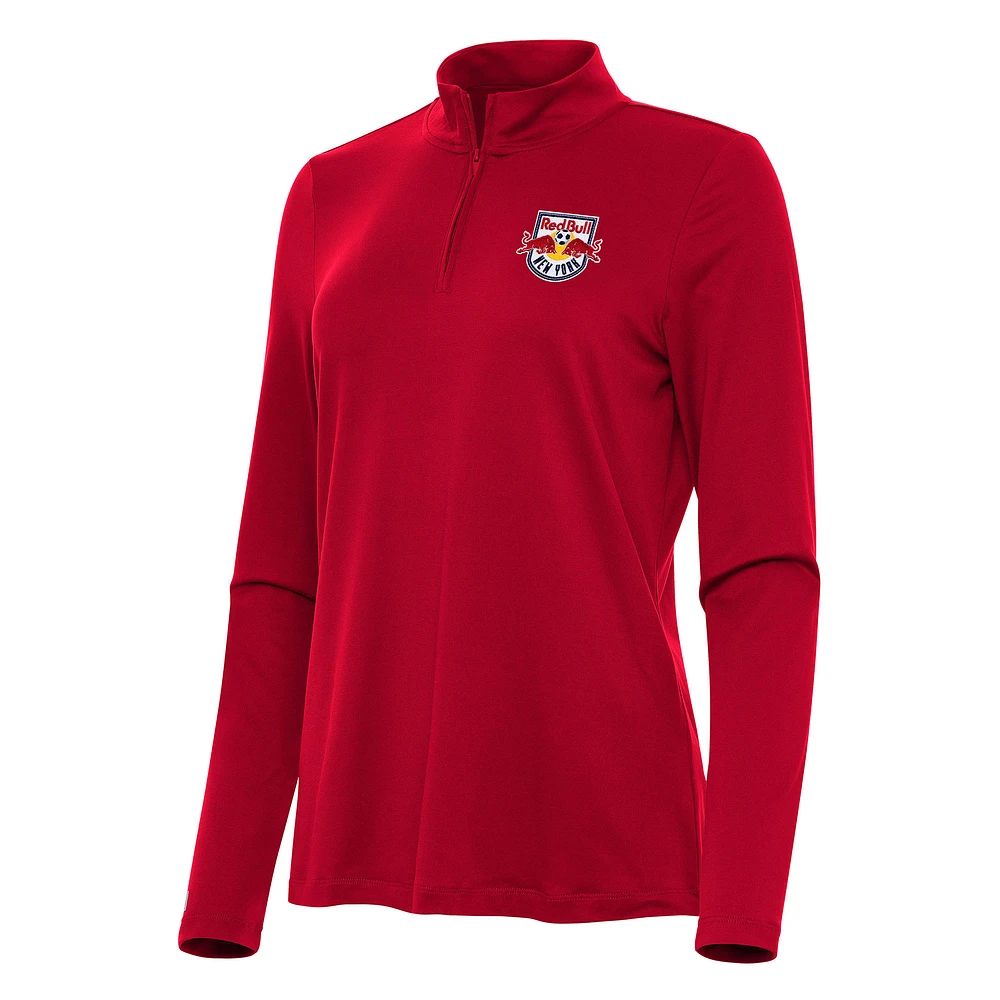 Women's Antigua Red New York Bulls Reprocess Quarter-Zip Jacket
