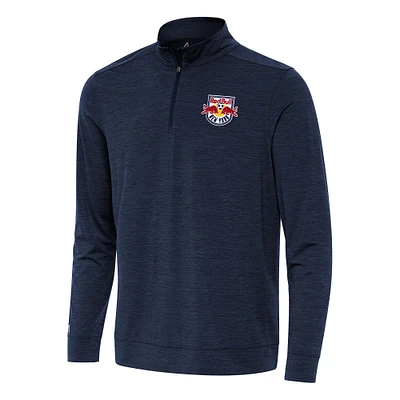 Men's Antigua Heather Navy New York Red Bulls Bright Quarter-Zip Top