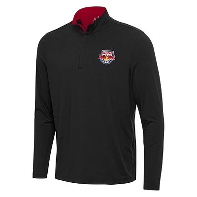 Men's Antigua Black New York Red Bulls Content Quarter-Zip Jacket