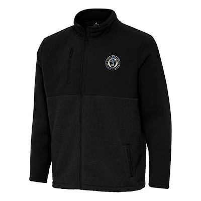 Men's Antigua Black Philadelphia Union Daily Fused Full-Zip Jacket