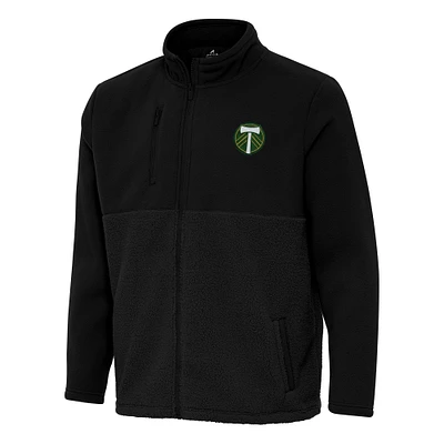 Men's Antigua Black Portland Timbers Daily Fused Full-Zip Jacket