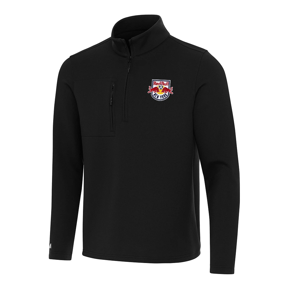 Men's Antigua Black New York Red Bulls Insider Quarter-Zip Jacket
