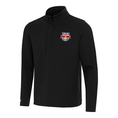 Men's Antigua Black New York Red Bulls Insider Quarter-Zip Jacket