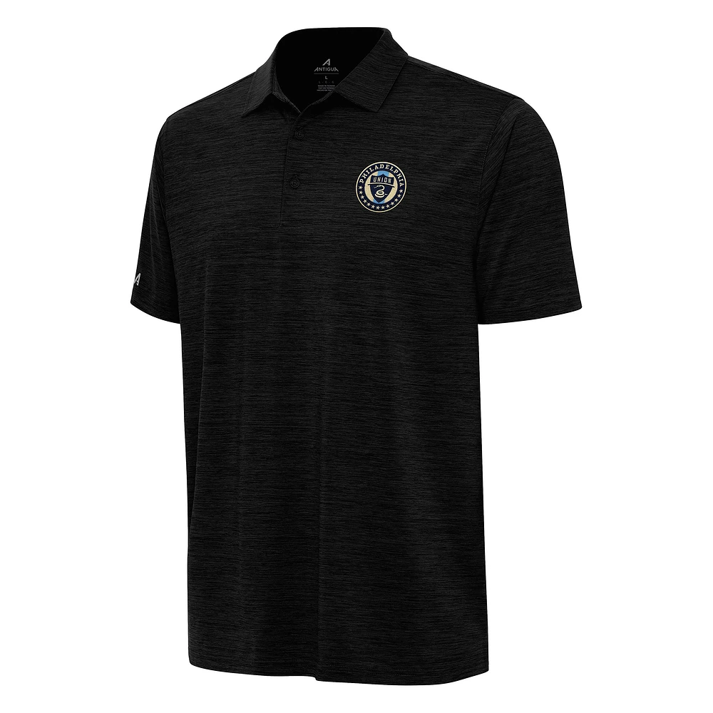 Men's Antigua Heather Black Philadelphia Union Layout Polo