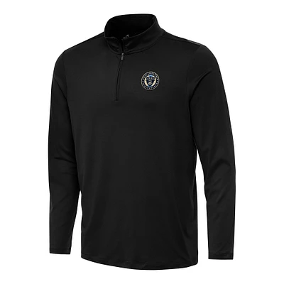 Men's Antigua Black Philadelphia Union Reprocess Quarter-Zip Jacket