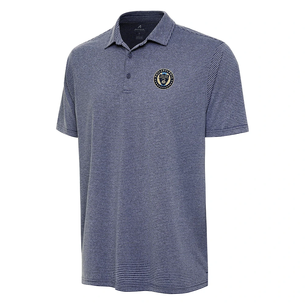Men's Antigua Heather Navy Philadelphia Union Scheme Polo