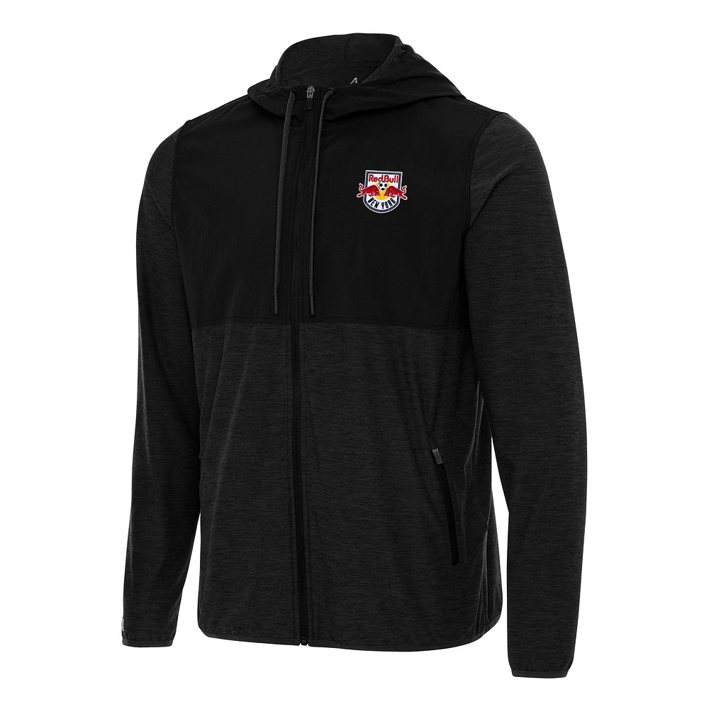 Men's Antigua Black New York Red Bulls Sway Full-Zip Hoodie