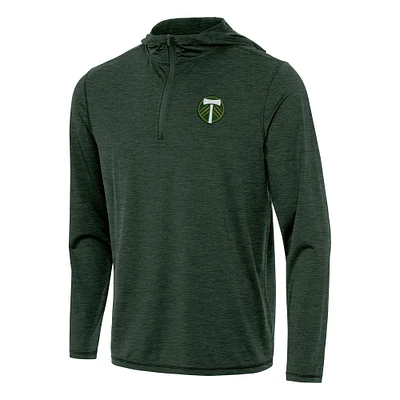 Men's Antigua Hunter Green Portland Timbers Tidy Quarter-Zip Hoodie