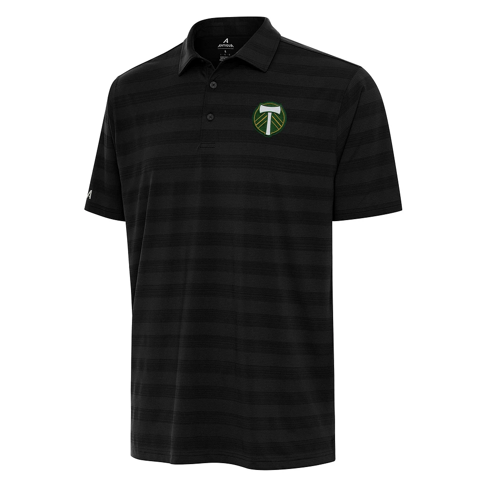 Men's Antigua Black Portland Timbers Tunnel Polo