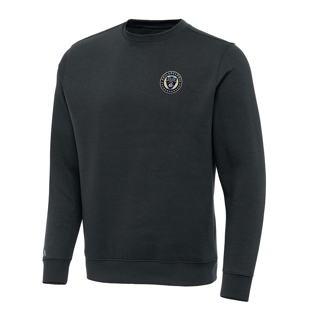 Men's Antigua Charcoal Philadelphia Union Victory Pullover Sweatshirt