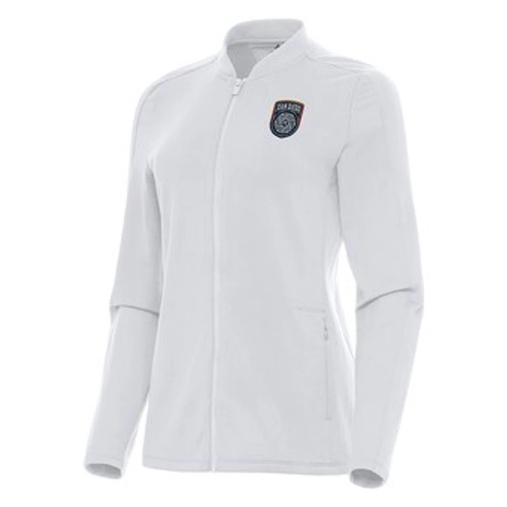 Women's Antigua White San Diego FC Continual Full-Zip Jacket